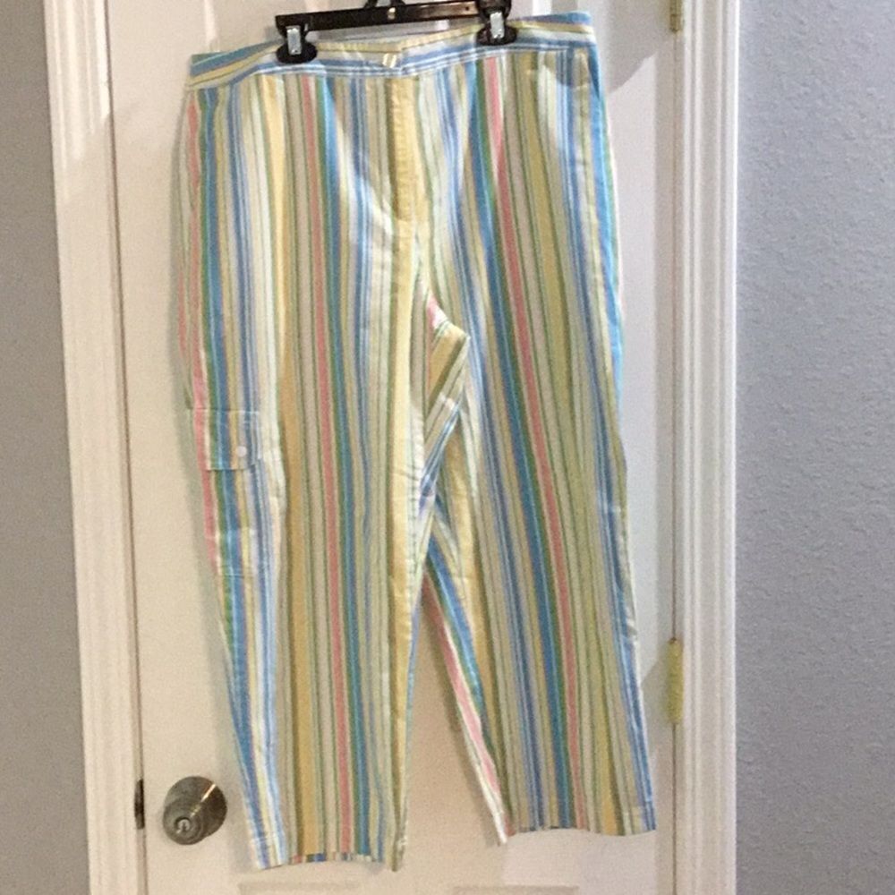 St Aumont Multicolored Striped Golf Capri Pants Size‎ 14
